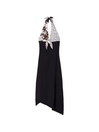 Tory Burch Tie-back Crepe Dress In Black