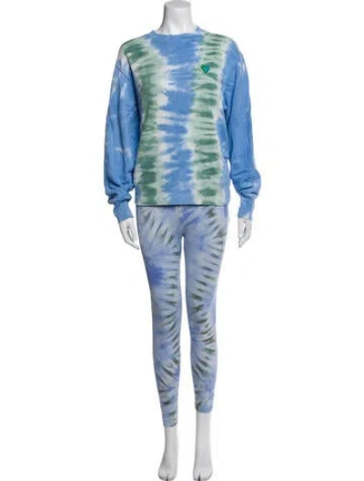 Pre-owned Tory Burch Tie-dye Print Embroidered Accent Pant Set In Multi