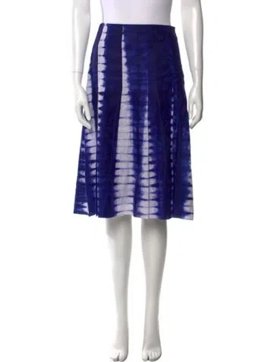 Pre-owned Tory Burch Tie-dye Print Knee-length Skirt In Blue