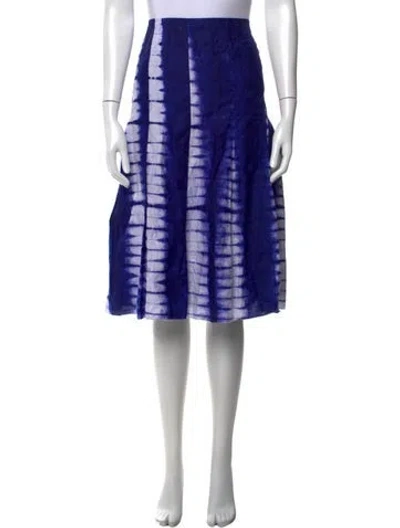 Pre-owned Tory Burch Tie-dye Print Midi Length Skirt In Blue