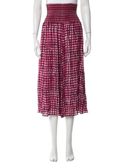 Pre-owned Tory Burch Tie-dye Print Midi Length Skirt In Purple