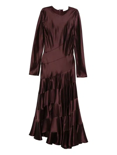 Tory Burch Tiered Panelled Dress In Brown