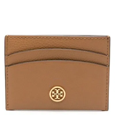 Tory Burch Tigers Eye Robinson Card Case In Brown
