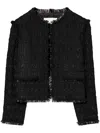Tory Burch Tinsel Tweed Jacket In Black