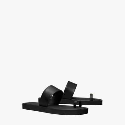 Tory Burch Toe-ring Slide In Perfect Black/perfect Black