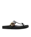 Tory Burch Leather Thong Sandals In Black