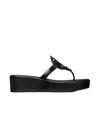 Tory Burch Miller Platform Wedge Flip Flop In Black