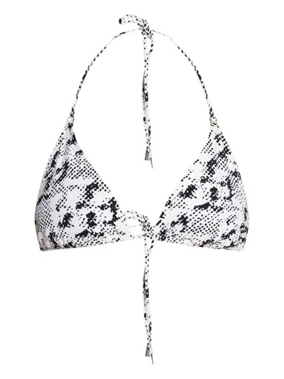 Tory Burch Top Bikini In Print White And Black In Beige