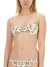 Tory Burch Printed Underwire Bikini Top In Multicolor