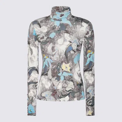 Tory Burch Floral-print Jersey Top In Multicolor