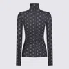 Tory Burch Printed Stretch-polyamide Top In Blue