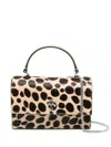 Tory Burch Top Handle Chain Wallet In Animal Print