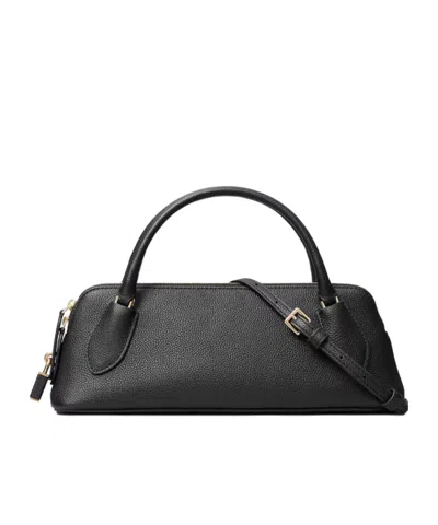 Tory Burch Top Handle Zip Clutch Bag In Black
