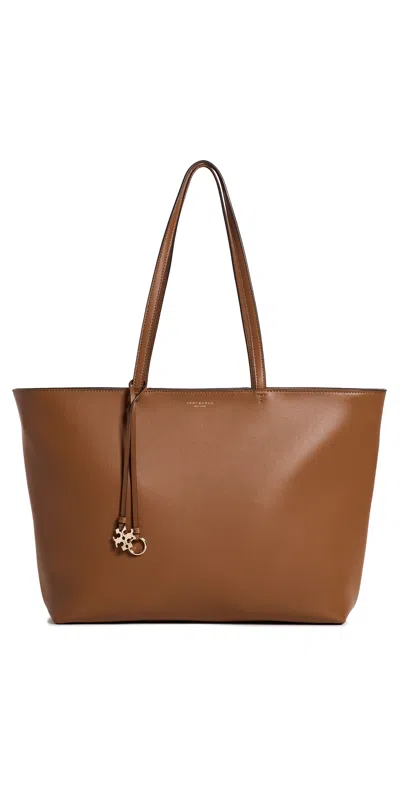 Tory Burch Top Zip Leather Tote Maple Syrup