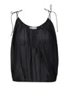 Tory Burch Tie Detailed Gathered Top In Black