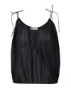 Tory Burch Tie Detailed Gathered Top In Black