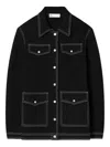 Tory Burch Topstitch Jacket In Black
