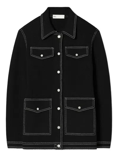 Tory Burch Topstitch Jacket In Black