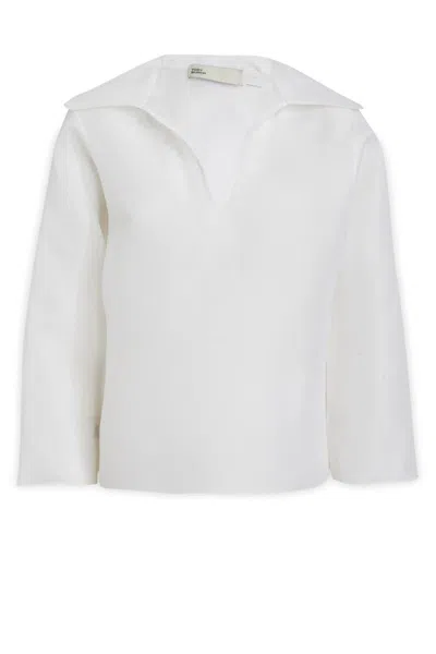Tory Burch Silk-gazar Blouse In White