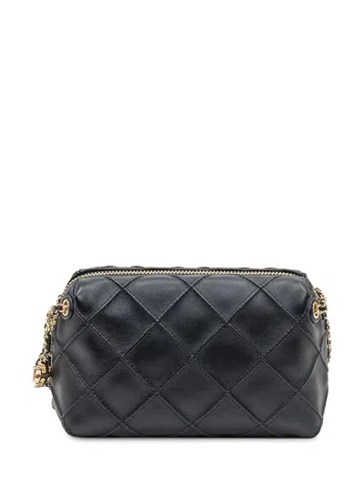 Tory Burch Black Quilted Bag With Golden Chain