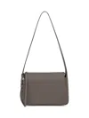 Tory Burch Gray Leather Shoulder Bag In Brown