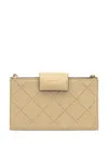 Tory Burch Fleming Mini Chain Wallet Crossbody Bags Beige In Nude