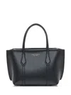 Tory Burch Tote Bag Black Hammered Leather In Black
