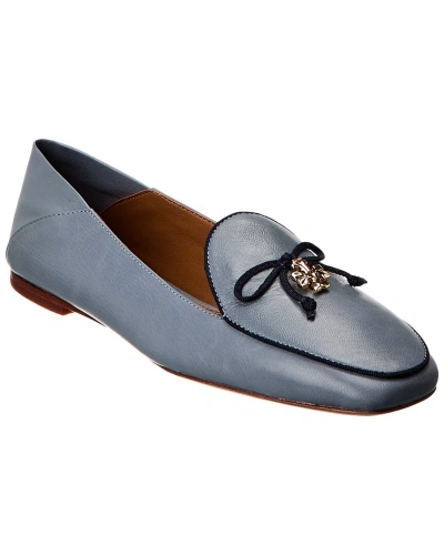 Tory Burch Tory Charm Leather Loafer In Blue