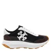 Tory Burch Suede Round Toe Sneakers With Vibram Sole In Black