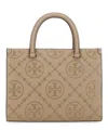 Tory Burch T Monogram Embossed Square Tote Bag In Beige