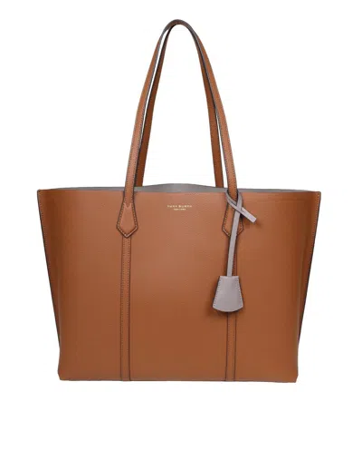 Tory Burch Tote Bag In Hammered Leather In Light Umber