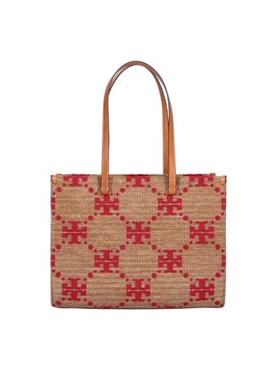 Tory Burch Monogram-pattern Tote Bag In Neutral