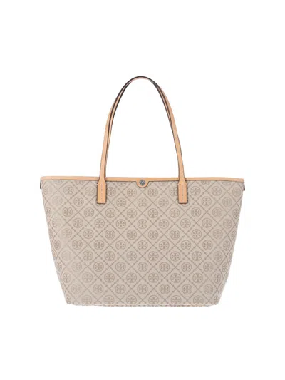 Tory Burch Tote Bag "t Monogram" In White