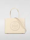 Tory Burch Structured Tote Bag With Top Handles And Shoulder Strap In Cream