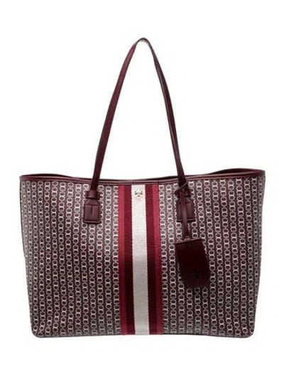 Pre-owned Tory Burch Tote In Burgundy