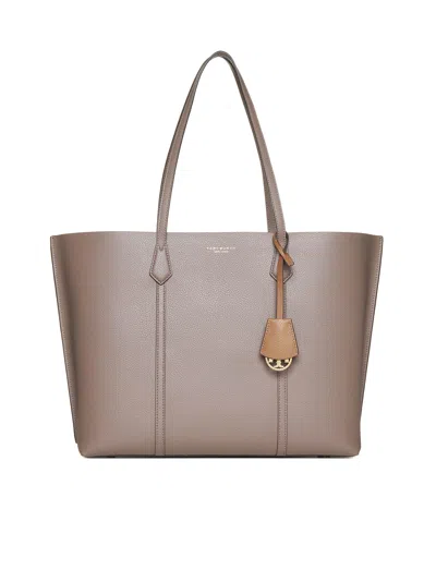 Tory Burch Perry Leather Tote Bag In Clam Shell