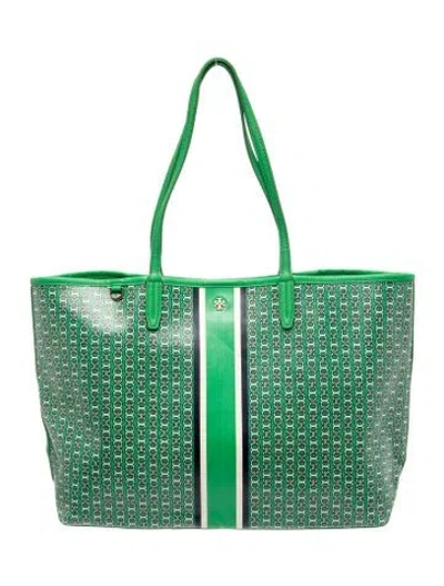 Pre-owned Tory Burch Tote In Green