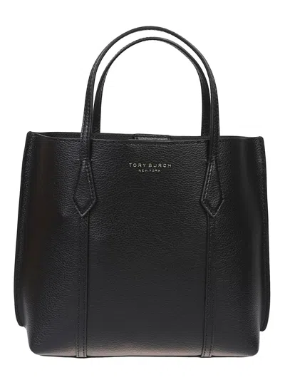 Tory Burch Perry Small Leather Tote Bag In Black