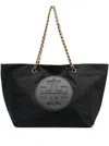 Tory Burch Black Ella Logo-patch Tote Bag