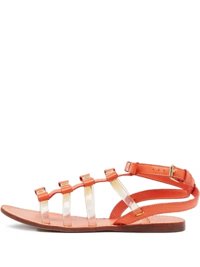 Pre-owned Tory Burch Transparent-strap Flat Sandals