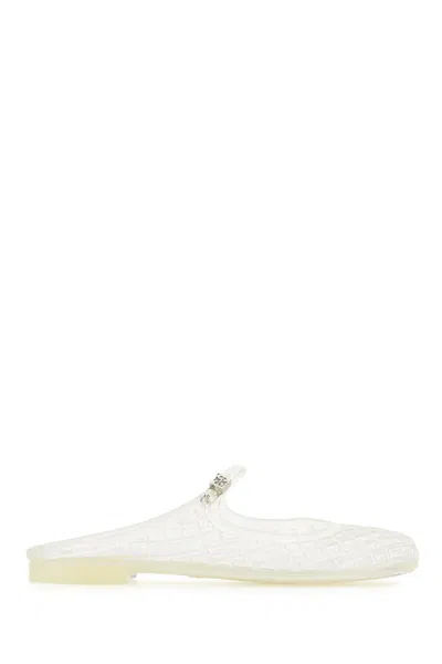 Tory Burch Trasparent Themroplastic Polyurethane Mules In Clear/silver
