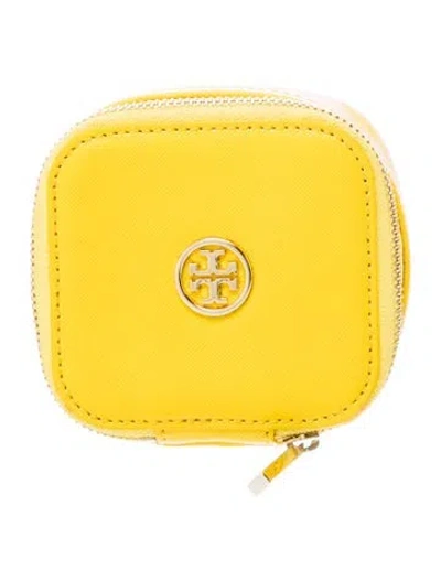 Pre-owned Tory Burch Travel Jewelry Case In Yellow