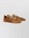 Tory Burch Travel Sneakers With Mesh And Suede Accents In Brown