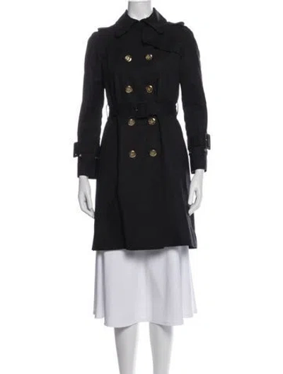 Pre-owned Tory Burch Trench Coat In Black