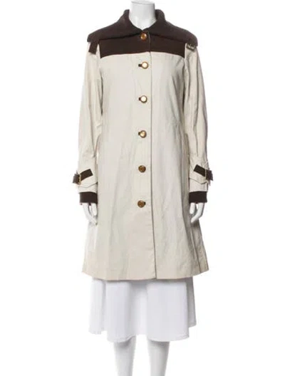 Pre-owned Tory Burch Trench Coat In Neutral