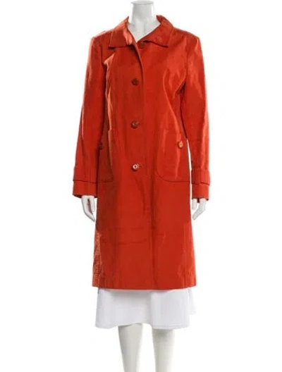 Pre-owned Tory Burch Trench Coat In Orange