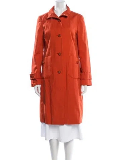 Pre-owned Tory Burch Trench Coat In Orange