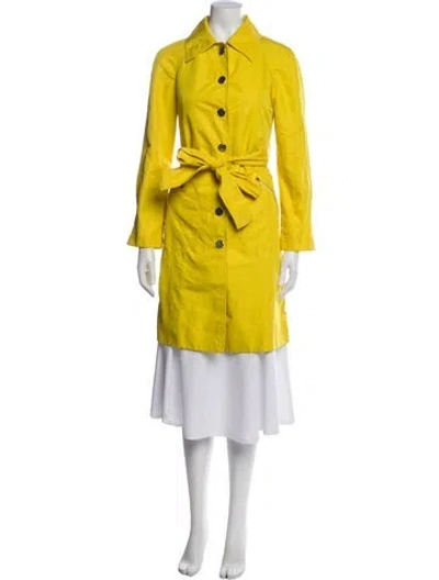 Pre-owned Tory Burch Trench Coat In Yellow