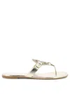 TORY BURCH TRENDY GOLD SANDALS FOR WOMEN