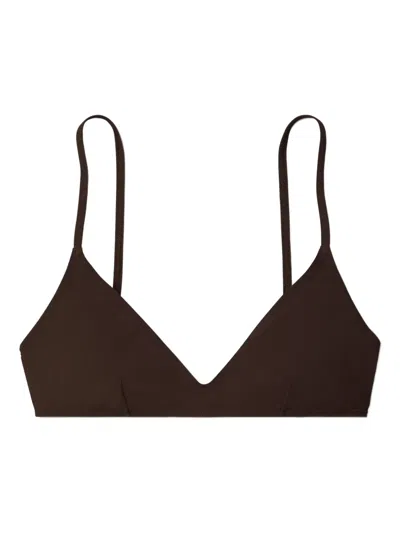 Tory Burch Triangle Cup Bralette In Brown